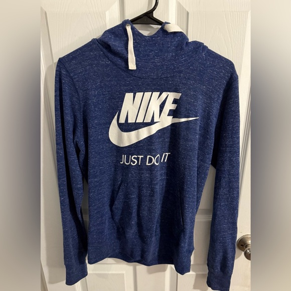 Nike Heathered Blue Pullover with White Logo - Picture 1 of 6